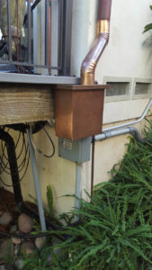 copper downspout rainwater harvesting