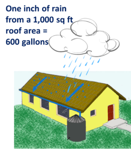 rainwater harvesting tank house illustration