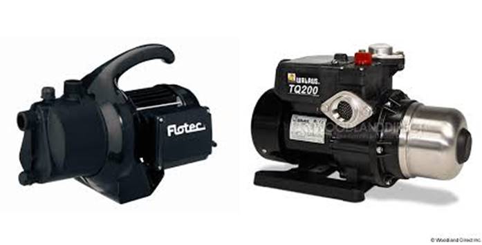 Flotec portable utility (left image) and Walrus booster pump with pressure switch (right image)