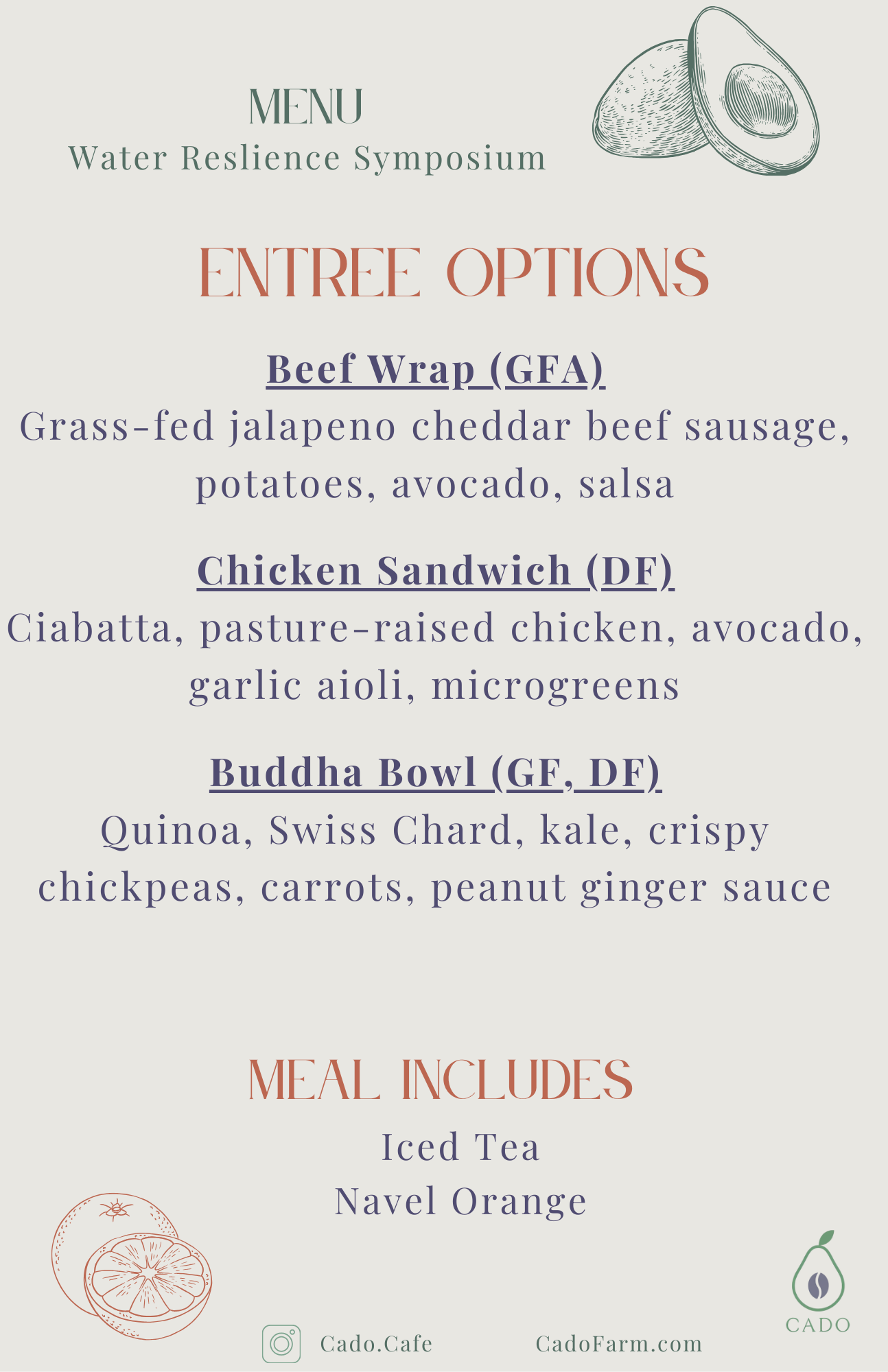 Water Resilience Menu