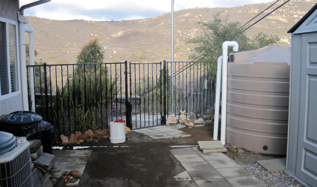 Installed Rain Tank Wildfire Area